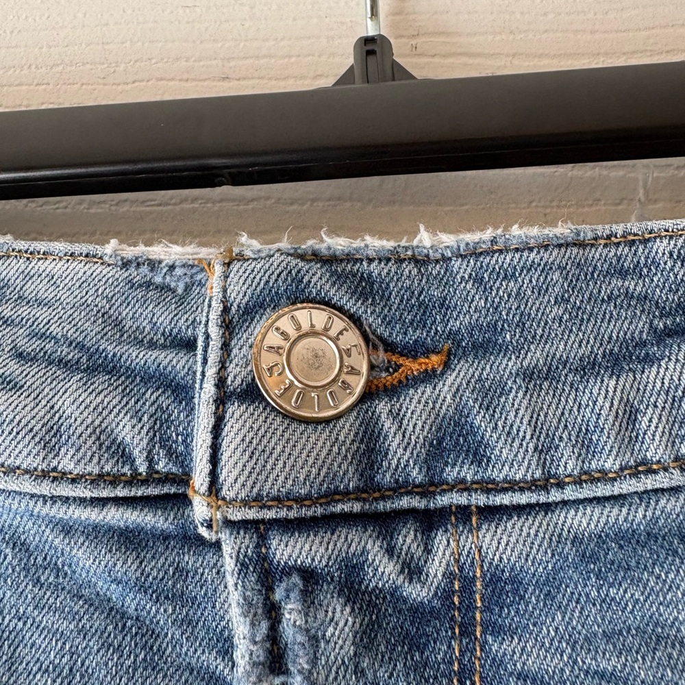 AGOLDE Women’s Size 29 Cropped Jeans High Rise Straight Raw Hem Denim 25” Inseam - Picture 4 of 4